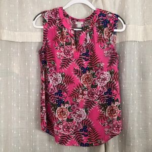 JCrew Women’s Floral V-Neck Sleeveless Blouse